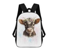 sinyumoney Floral Calf Baby Cow Farm Backpack School Bag Work Laptop Backpack Rucksack Bag for Teenage Girls Boys Women Men 17inch