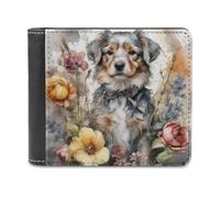 sinyumoney Floral Companion Portrait-1 3D Print Men's Wallet Card Slots ID Leather RFID Banknote Compartments Fashion Slim Wallets 11.7cm*9.5cm