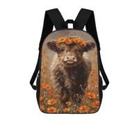 sinyumoney Floral Cow in Field -1 Backpack School Bag Work Laptop Backpack Rucksack Bag for Boys/Girls/Teenagers 17inch