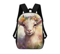 sinyumoney Floral Crown Goat Art Print Backpack School Bag Fashion Stationery Backpack Waterproof Casual Daypacks- Perfect for Travel, Work And Daily Use 17inch