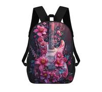 sinyumoney Floral Electric Guitar Art Rucksack Water Resistant Travel Backpack Computer Bag for Men, Women & Teenage Boys 17inch