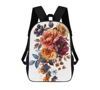 sinyumoney Floral Elegance School Bag 3D Printed 17inch Backpacks Fashion Kids School Backpack Rucksacks for Boys Elementary And Middle School Students