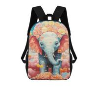 sinyumoney Floral Elephant Fantasy Art Print Rucksack Water Resistant Travel Backpack Computer Bag for Teenage Girls Boys Women Men 17inch