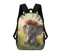 sinyumoney Floral Elephant in Garden Rucksack Water Resistant Computer Rucksack for Camping Outdoor Adventures And Daily Travel 17inch