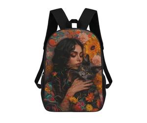sinyumoney Floral Embrace Backpack School Rucksack Casual Daypacks School Work Travel Bag- Perfect for Travel, Work And Daily Use 17inch