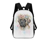 sinyumoney Floral English Mastiff Art Backpack School Bag Computer Rucksack for School/Work/Travel for Camping Outdoor Adventures And Daily Travel 17inch
