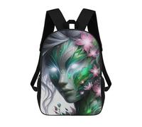 sinyumoney Floral Face Art School Backpack Water Resistant Travel Backpack Computer Bag for Girls Boys Teenage 17inch