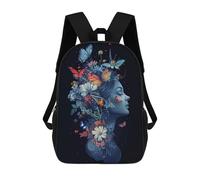 sinyumoney Floral Fairy Butterflies School Bag Backpack Teen Schoolbag 3D Printing Adjustable Schoolbag Fashion Pocket Bag for Kids Boys Girls Students And Teenagers Fans 17inch