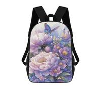 sinyumoney Floral Fantasy Butterfly Garden School Backpack Large School Backpack for Boys for Campus Outdoor Travel Sports 17inch
