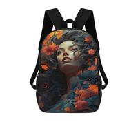 sinyumoney Floral Fantasy Portrait -2 Backpack School Daypacks Business Backpack Water Resistant Bookbag for Boys/Girls/Teenagers 17inch