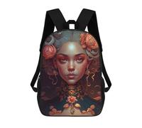 sinyumoney Floral Fantasy Portrait -2 Rucksack Lightweight Airport College Students Back Pack for Girls Boys Teenage 17inch