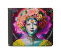 sinyumoney Floral Fantasy Portrait -4 3D Print Wallet Safe Protection Card RFID Blocking Banknote Compartments Fashion Slim Leather Wallet 11.7cm*9.5cm