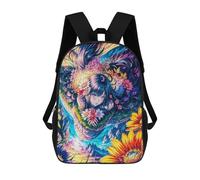 sinyumoney Floral Fantasy Portrait-9 Backpack Schoolbags for Boys Girls Casual Sport Daypack Elementary Primary Large Capacity Bookbags 17inch