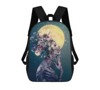 sinyumoney Floral Fantasy Surreal Artwork School Backpack Lightweight Airport College Students Back Pack for Boys/Girls/Teenagers 17inch