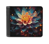 sinyumoney Floral Fantasy Vibrant Bloom 3D Print Men's Wallet ID Window Coin RFID Blocking Stylish Slots Note Section Wallets Youth Guys 11.7cm*9.5cm