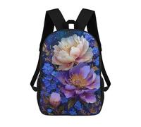 sinyumoney Floral Fantasy Vibrant Blooms Backpacks 3D Printed 17inch Kids School Backpack Outdoor Casual Daypack Casual Travel Bags for Middle School Students