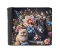 sinyumoney Floral Fantasy with Pets -2 3D Print Men's Wallet ID Window Coin RFID Blocking Stylish Slots Note Section Wallets Youth Guys 11.7cm*9.5cm