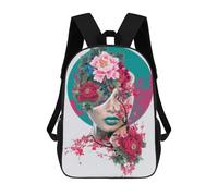 sinyumoney Floral Fantasy Woman Art Print Backpack School Daypacks Business Backpack Water Resistant Bookbag for Camping Outdoor Adventures And Daily Travel 17inch