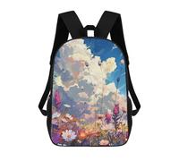 sinyumoney Floral Field Sky Painting Rucksack Water Resistant Travel Backpack Computer Bag for Teenage Girls Boys Women Men 17inch