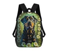 sinyumoney Floral Frame with Dog Backpack School Bag Secondary Causal Travel High School Bags for Campus Outdoor Travel Sports 17inch