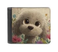 sinyumoney Floral Furry Friend 3D Print Clutch Purse Multiple Slots RFID Blocking Stylish Banknote Compartments Slim Elegant Purse 11.7cm*9.5cm