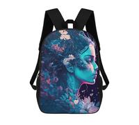 sinyumoney Floral Fusion Artistic Portrait -1 Backpack School Computer Rucksack for School/Work/Travel for Boys/Girls/Teenagers 17inch