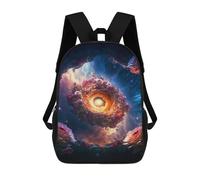 sinyumoney Floral Galaxy Art Print Backpack School Bag Water Resistant School Bag Business Backpack for Boys/Girls/Teenagers 17inch