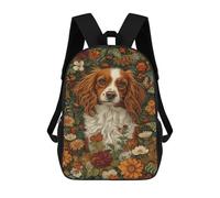 sinyumoney Floral Garden Dog Portrait School Backpack 3D Printed Children's 17inch Backpacks Bag Bookbag for Kids Boy Girl Book Bags Kids School Bag Travel Rucksacks