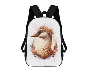 sinyumoney Floral Goose Farm Animal Backpack School Large Water Resistant Laptop Backpack for School/Work/Travel 17inch
