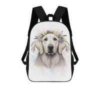 sinyumoney Floral Great Pyrenees Dog School Bags Work Laptop Backpack Rucksack Bag- Perfect for Travel, Work And Daily Use 17inch