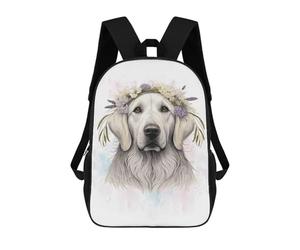 sinyumoney Floral Great Pyrenees Dog School Bags Work Laptop Backpack Rucksack Bag- Perfect for Travel, Work And Daily Use 17inch