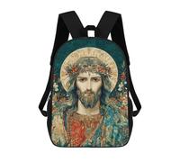 sinyumoney Floral Halo Art Print Rucksack Water Resistant Travel Backpack Computer Bag for Campus Outdoor Travel Sports 17inch