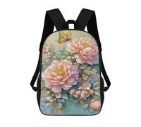 sinyumoney Floral Harmony with Butterfly School Backpack 3D Printed Children's 17inch Backpacks Bag Bookbag for Kids Boy Girl Book Bags Kids School Bag Travel Rucksacks
