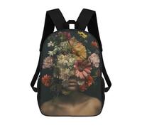 sinyumoney Floral Head Woman Colors Backpack Cartoon Plush Bag, 3D Backpack for Kids School Bag Birthday Gift Idea for Boys And Girls 17inch