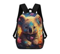 sinyumoney Floral Koala Fantasy Backpack 3D Print Kids Bag Elementary Students Daypack Lightweight School Bag for Children Girls Boys Nursery Lunch Pack 17inch