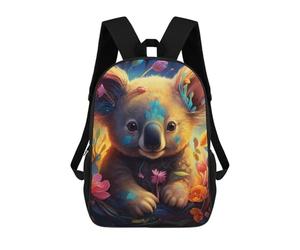 sinyumoney Floral Koala Fantasy Backpack 3D Print Kids Bag Elementary Students Daypack Lightweight School Bag for Children Girls Boys Nursery Lunch Pack 17inch