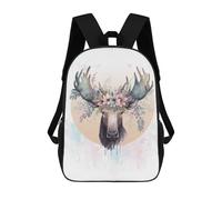sinyumoney Floral Moose Antlers Art School Backpack Water Resistant School Bag Business Backpack for Girls Boys Teenage 17inch