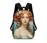 sinyumoney Floral Nouveau Dream School Bag Backpack Teen Schoolbag 3D Printing Adjustable Schoolbag Fashion Pocket Bag for Kids Boys Girls Students And Teenagers Fans 17inch