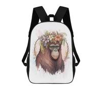 sinyumoney Floral Orangutan Painting Backpack School Bag Business Durable Laptop Bag- Perfect for Travel, Work And Daily Use 17inch