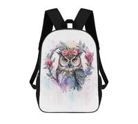 sinyumoney Floral Owl Painting Backpack School Bag Business Durable Laptop Bag- Perfect for Travel, Work And Daily Use 17inch