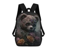 sinyumoney Floral Panda Portrait Rucksacks 3D Printed Children Backpacks Fashion Casual Daypack Cute Travel Bags Outdoor Casual Daypack for Boy And Girl 17inch