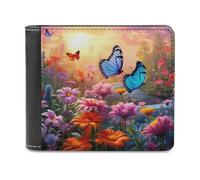 sinyumoney Floral Paradise with Butterflies 3D Print Clutch Purse Use Holds Bills RFID Blocking Soft Convenient Wallets Craftsmanship Gifts 11.7cm*9.5cm
