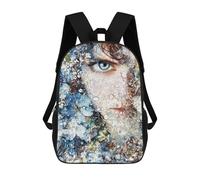 sinyumoney Floral Portrait with Water Droplets Backpack School Bag Lightweight Schoolbag Dayback Bookbag College for Men/Women 17inch