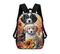 sinyumoney Floral Puppies Paradise School Backpack Computer Rucksack for School/Work/Travel for School/Work/Travel 17inch