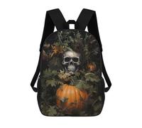 sinyumoney Floral Skeleton Pumpkin Children's Backpacks School Backpack 3D Printed Backpack for Kids Travel Rucksacks Book Bags Kids School Bag 17inch