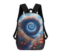 sinyumoney Floral Spiral Pathway Kids School Backpack 3D Printed Backpacks Fashion School Bag Rucksacks for Boys Elementary And Middle School Students 17inch