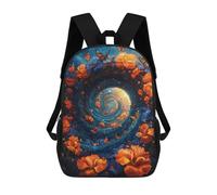 sinyumoney Floral Spiral Wonderland School Backpack Lightweight Airport College Students Back Pack for Boys/Girls/Teenagers 17inch