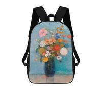 sinyumoney Floral Still Life Painting-1 Backpack Kids School Bag Boys Cartoon 3D Print Students Schoolbag Laptop Daypack for Boys Girls 17inch