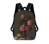 sinyumoney Floral Still Life School Backpack Daypacks Business Backpack Water Resistant Bookbag for Men/Women 17inch