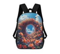 sinyumoney Floral Tunnel with Butterflies Backpack School Bag Lightweight Casual Daypack School Backpacks for School/Work/Travel 17inch